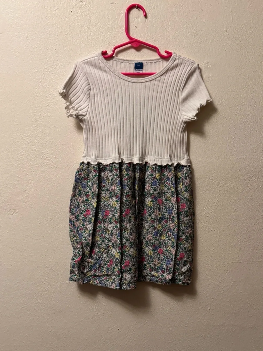 Old Navy Toddler Girl Ribbed Floral Midi Dress 5T